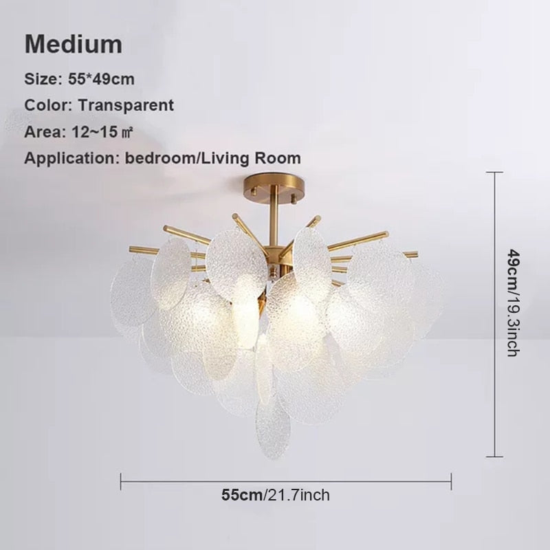 Crystal Ceiling Light Fixture | Semi-flush Mounted Gold 4/6/8 Lights | Casalola - Mounts
