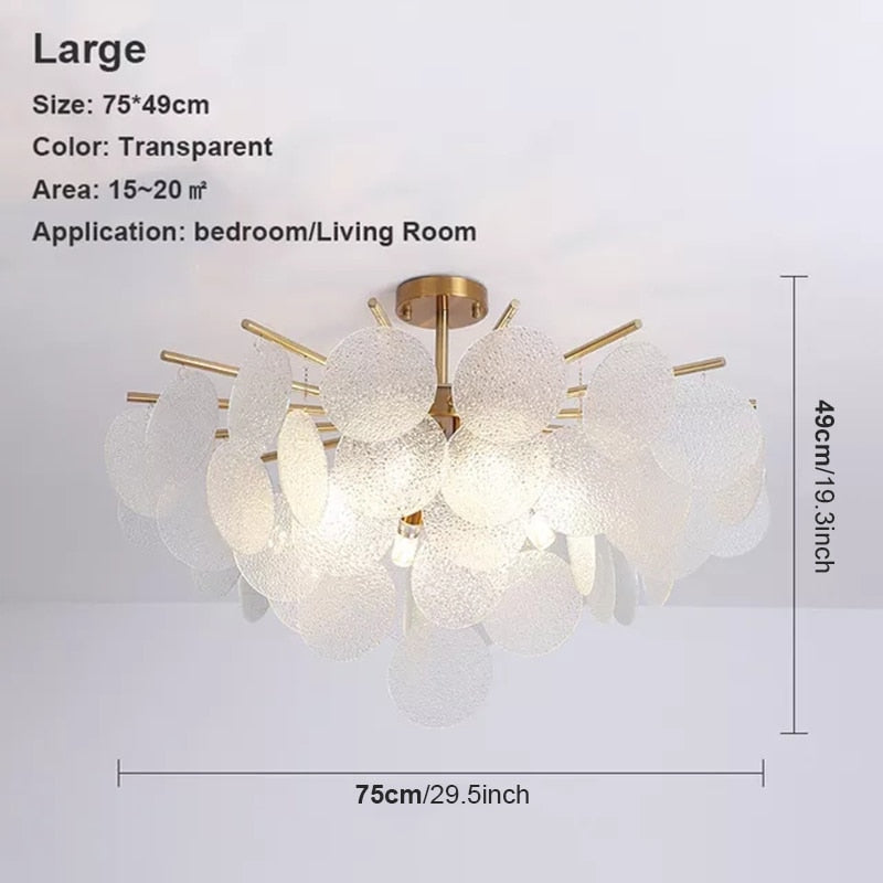 Crystal Ceiling Light Fixture | Semi-flush Mounted Gold 4/6/8 Lights | Casalola - Mounts