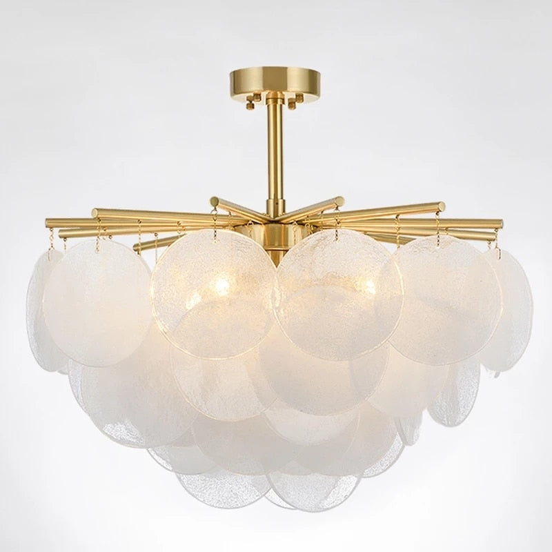 Crystal Ceiling Light Fixture | Semi-flush Mounted Gold 4/6/8 Lights | Casalola - Mounts