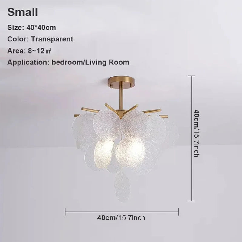 Crystal Ceiling Light Fixture | Semi-flush Mounted Gold 4/6/8 Lights | Casalola
