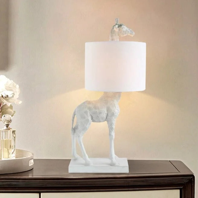 Gold Giraffe Table Lamp | Fabric Shade | Luxury Light | Casalola