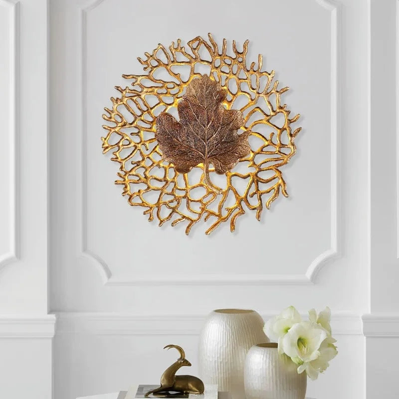 Hand-gilded Brass Leaf Wall Sconce | 3 Sizes Dining Room Pair Entrance Light G9 Gold Finish Casalola Lights Luxury