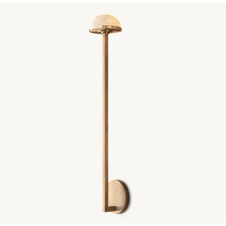 Brass and Alabaster Wall Sconces – Modern Gold Linear Lamp for Bedroom or Hallway