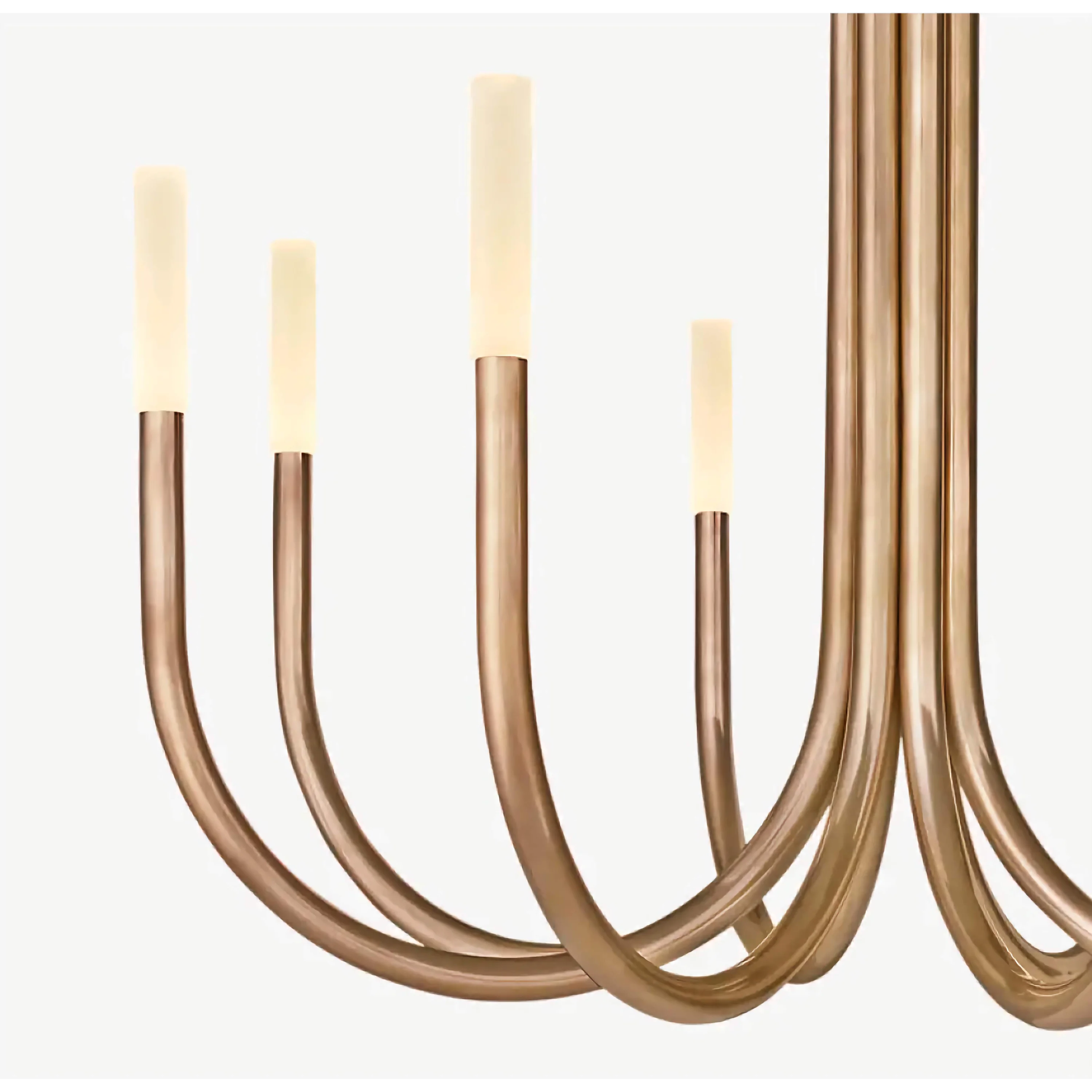 Copper candelabra chandelier in a foyer
