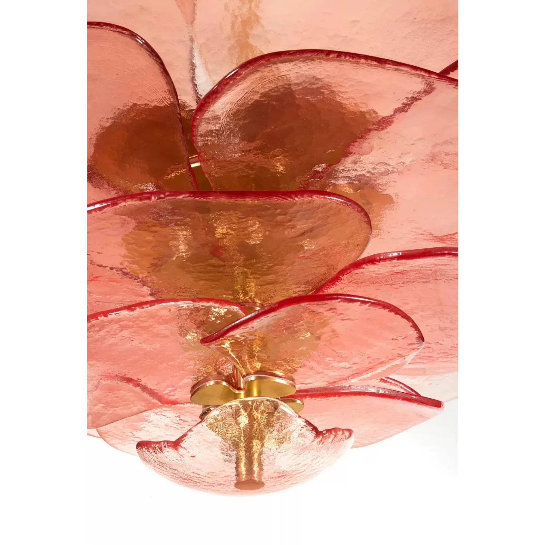 Fiore Green Glass Chandelier | Sculptural Floral Art Deco Pendant | Hand Formed Statement Light for Atrium or Gallery