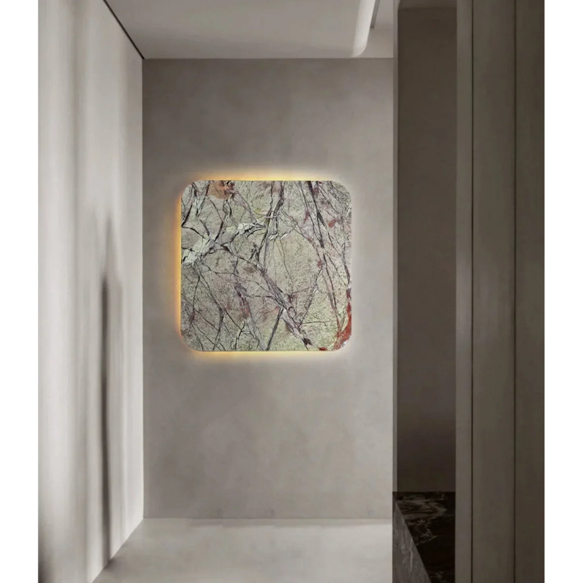 Genuine Green Marble Wall Sconce | 60cm Square Feature Light Living Room Ip65 Option 2700k Led Casalola Lights Luxury