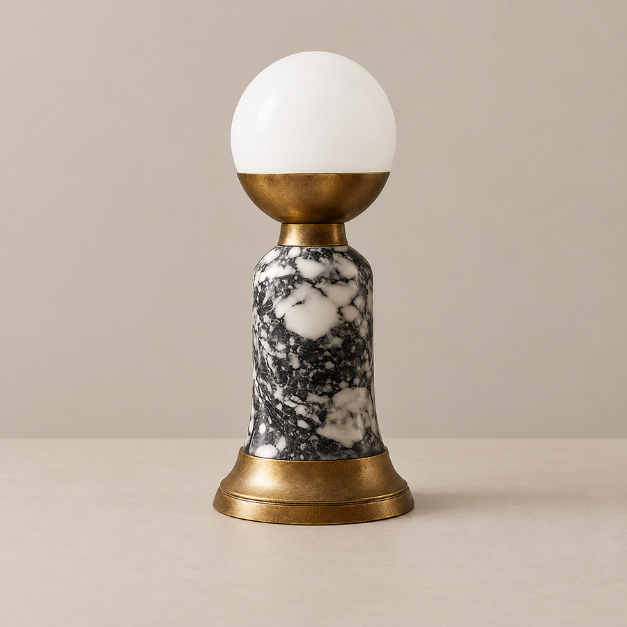 Grey Marble Table Lamp