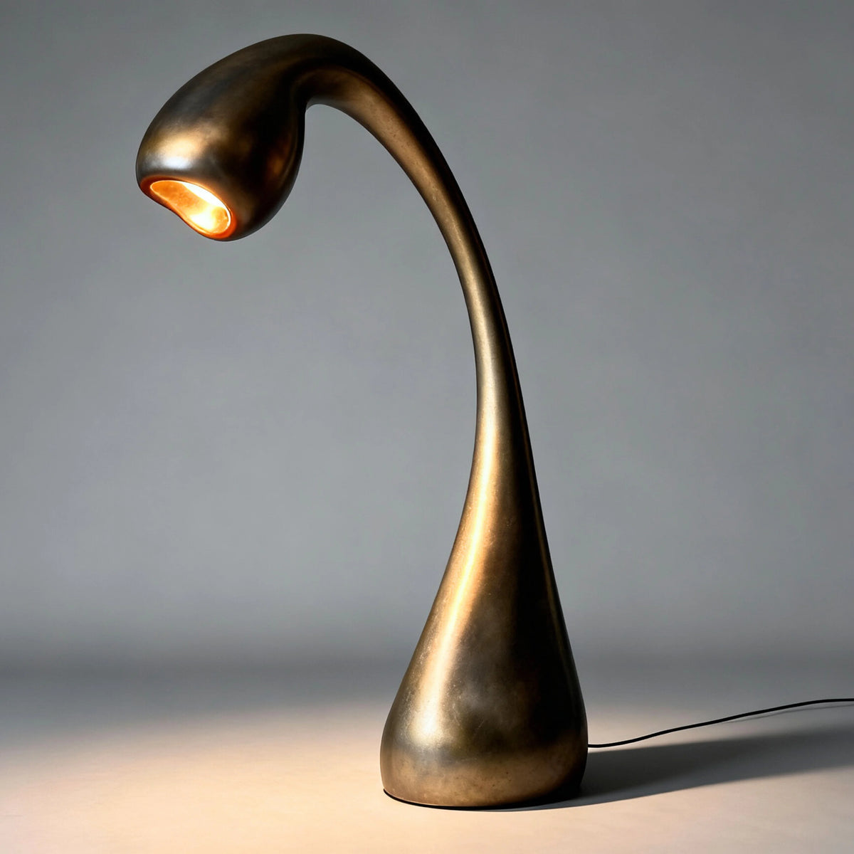 Organic Arch Floor Lamp | 168cm Sculptural Biomorphic Design | Dark Bronze Finish Resin | Avant-garde Reading Light