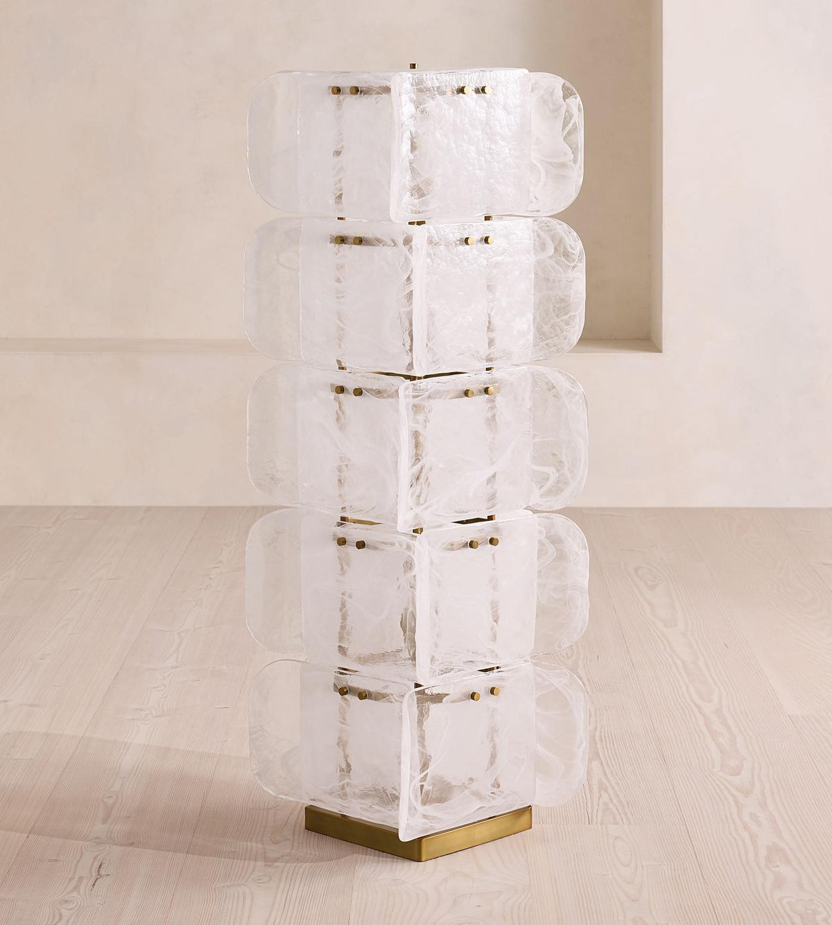 Frosted Hand-blown Glass Floor Lamp 5 Light Tower | 140cm Tall E26/e27 Corner Ambient Casalola Lights Luxury Lamps