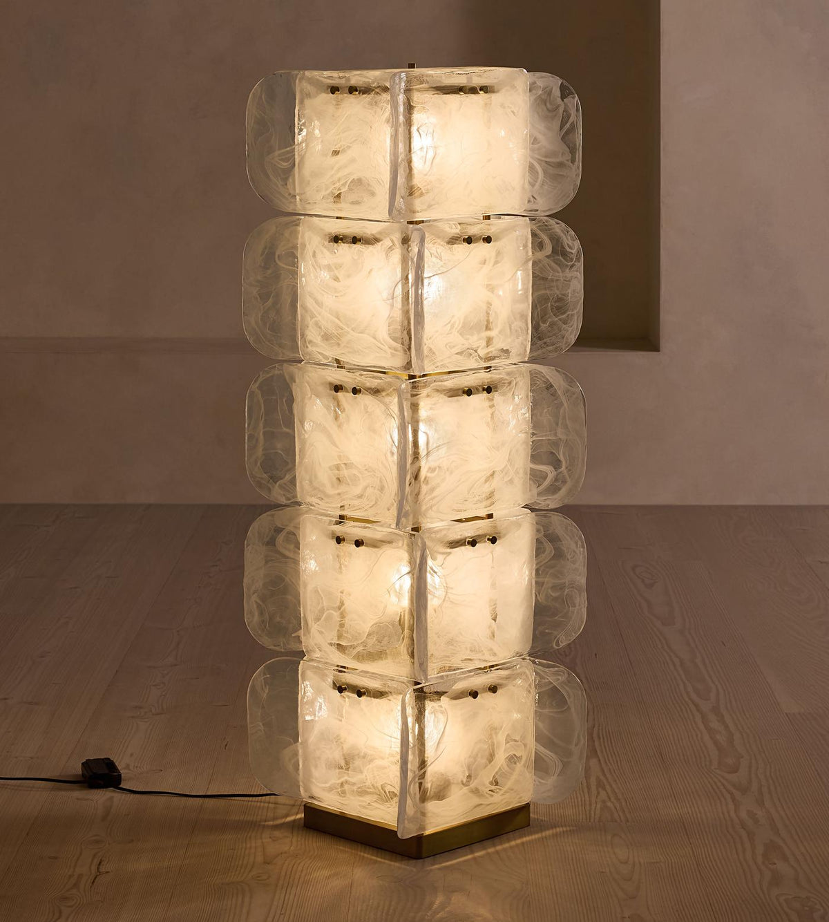 Frosted Hand-blown Glass Floor Lamp 5 Light Tower | 140cm Tall E26/e27 Corner Ambient Casalola Lights Luxury Lamps