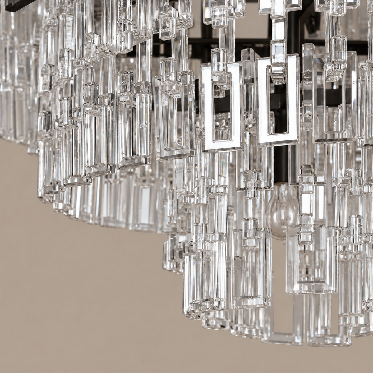 Hand Cut Crystal Tiered Chandelier Black | Three Diameters to Extra Large Custom Rod for High Ceiling Casalola Lights