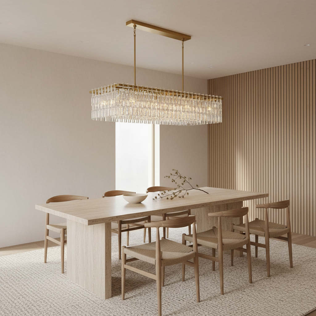 Rectangular Crystal Chandelier – Luxury Copper Led Dining Room Light Casalolalights Luxury Lamps for Interior Designers