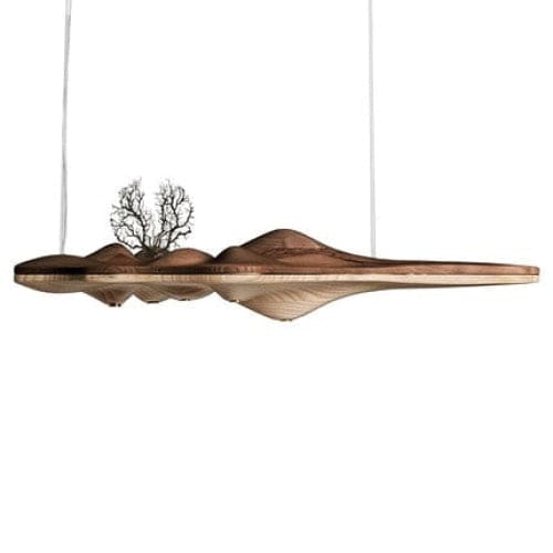 Luxury Wood Ceiling Lamps Handcrafted Solid Log Biophilic Landscape Lighting - Pendant Lamps