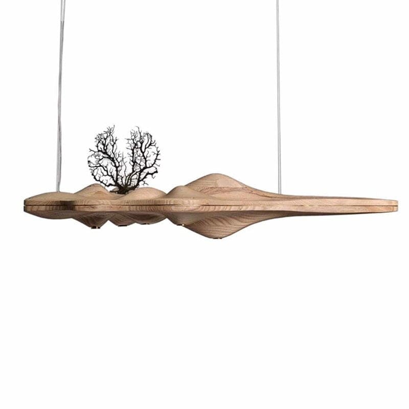 Luxury Wood Ceiling Lamps Handcrafted Solid Log Biophilic Landscape Lighting - Pendant Lamps