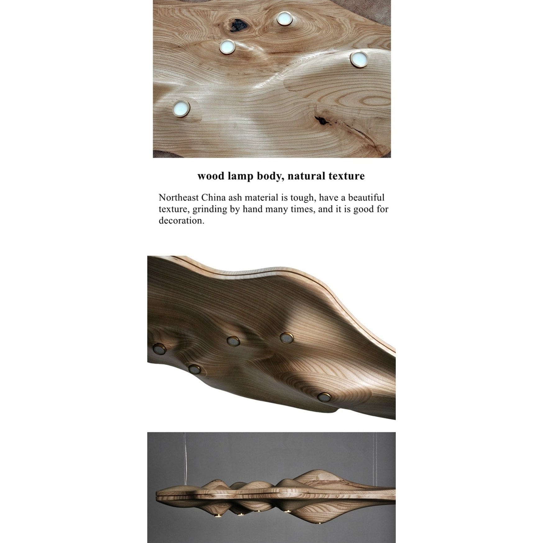 Luxury Wood Ceiling Lamps Handcrafted Solid Log Biophilic Landscape Lighting - Pendant Lamps