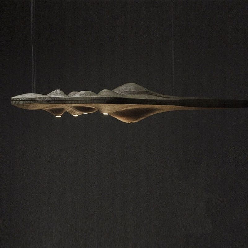 Luxury Wood Ceiling Lamps Handcrafted Solid Log Biophilic Landscape Lighting - Pendant Lamps