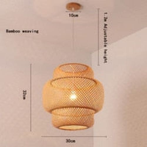 Bamboo Pendant Lighting | Biophilic Japandi Cottagecore Lamp Decor | Handmade Ceiling - Lamps
