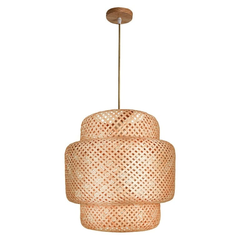 Bamboo Pendant Lighting | Biophilic Japandi Cottagecore Lamp Decor | Handmade Ceiling - Lamps