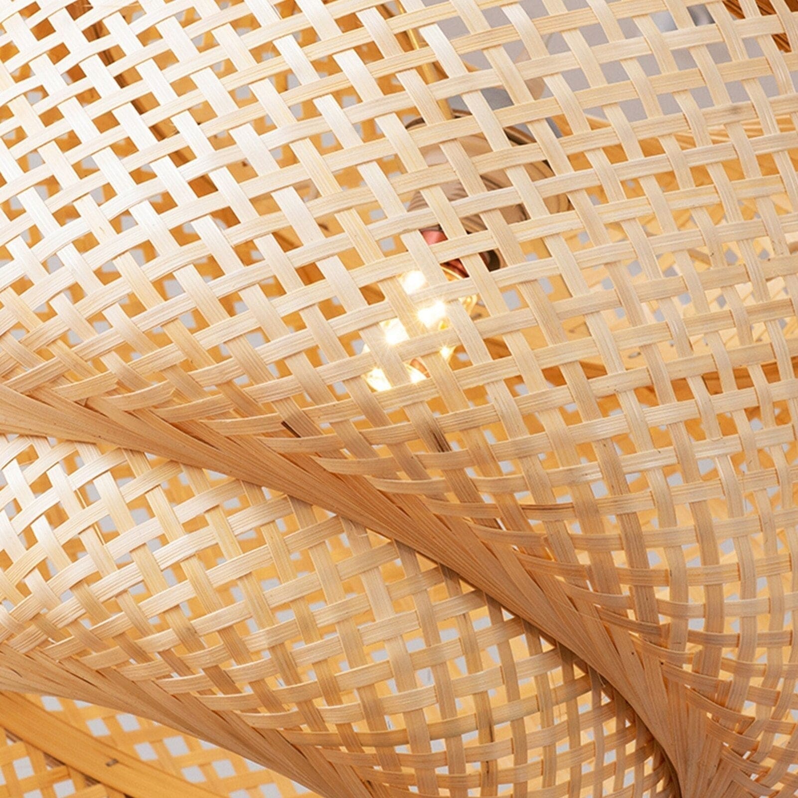 Bamboo Pendant Lighting | Biophilic Japandi Cottagecore Lamp Decor | Handmade Ceiling - Lamps