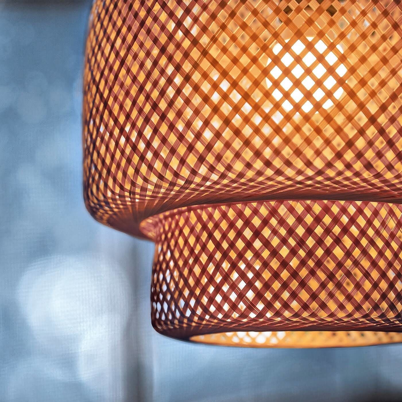 Bamboo Pendant Lighting | Biophilic Japandi Cottagecore Lamp Decor | Handmade Ceiling - Lamps