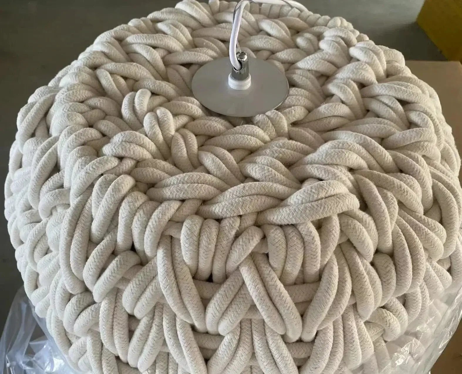 Handmade Knitted Rope Pendant Light for Living Room or Bedroom - Lamps