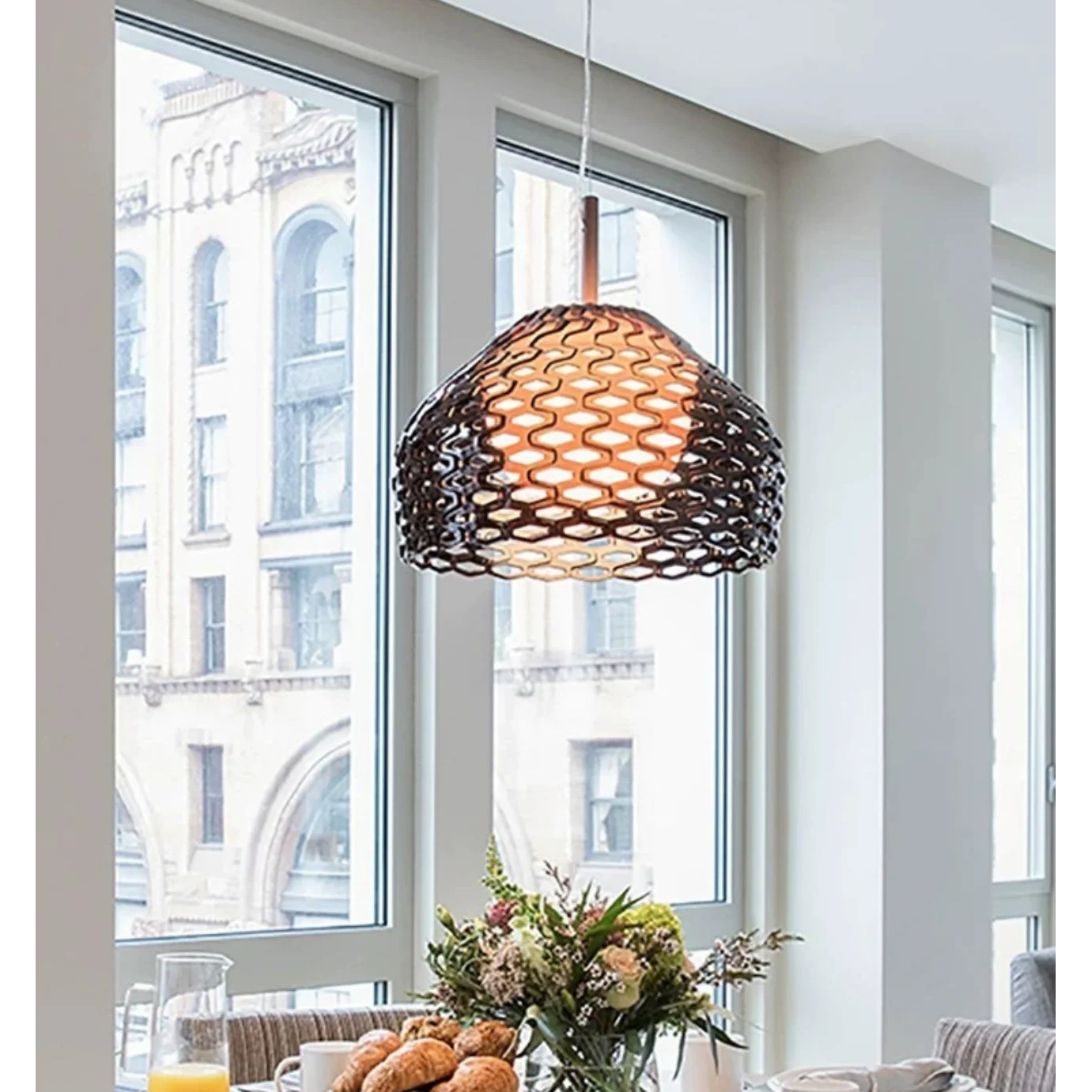 Honeycomb Pendant Light – Modern Industrial Ceiling Lamp for Living Room and Kitchen