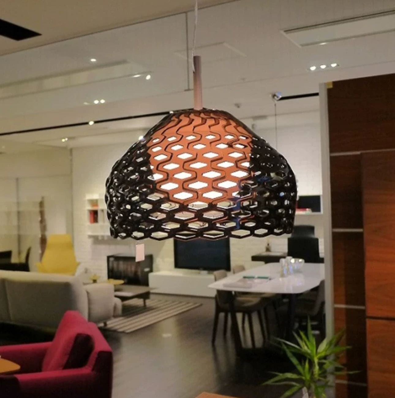 Honeycomb Pendant Light – Modern Industrial Ceiling Lamp for Living Room and Kitchen - Lamps