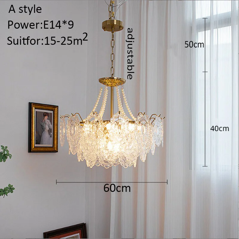 Luxury Crystal Chandelier with Copper Base for Modern Victorian Living Room Stairs