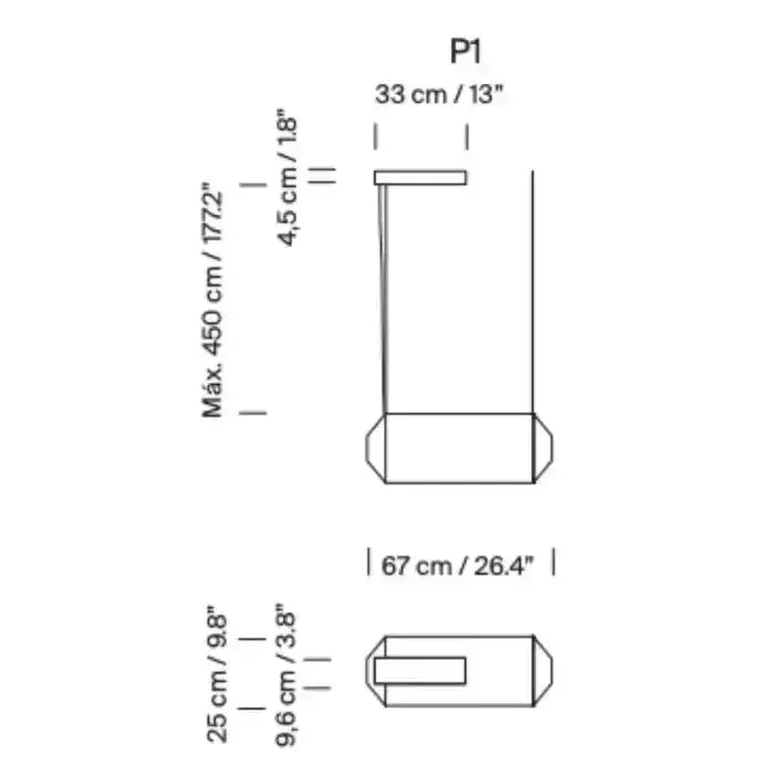 Horizontal P1 Pendant Lamp Japandi Decor Ceiling Lamps for Living Room Bedroom - Lamps
