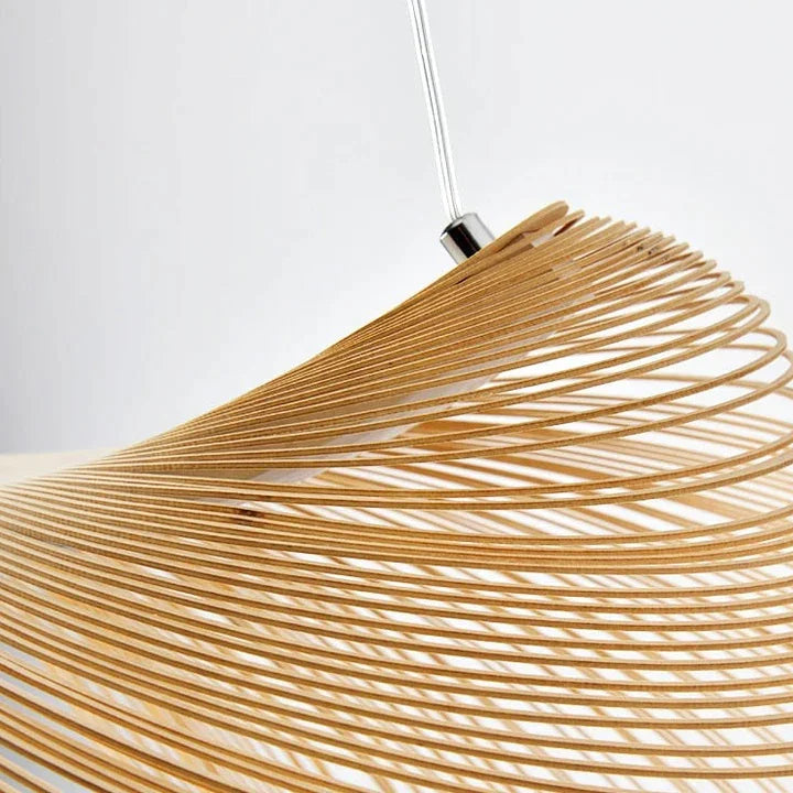 Illan Pendant Lamp - Laser-cut Flexible Plywood Luxury Lighting | Japandi Ceiling Light Fixtures
