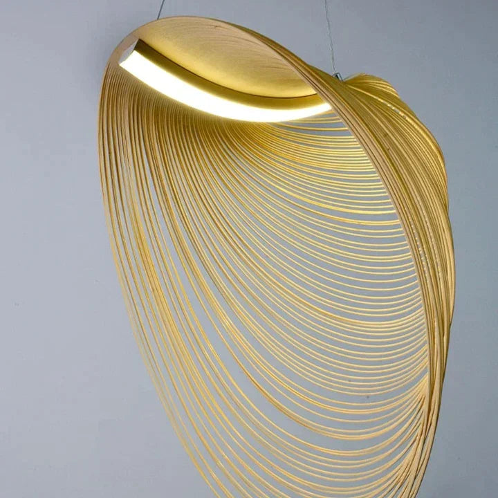 Illan Pendant Lamp - Laser-cut Flexible Plywood Luxury Lighting | Japandi Ceiling Light Fixtures