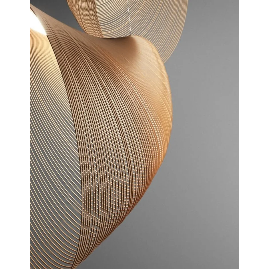 Illan Pendant Lamp - Laser-cut Flexible Plywood Luxury Lighting | Japandi Ceiling Light Fixtures