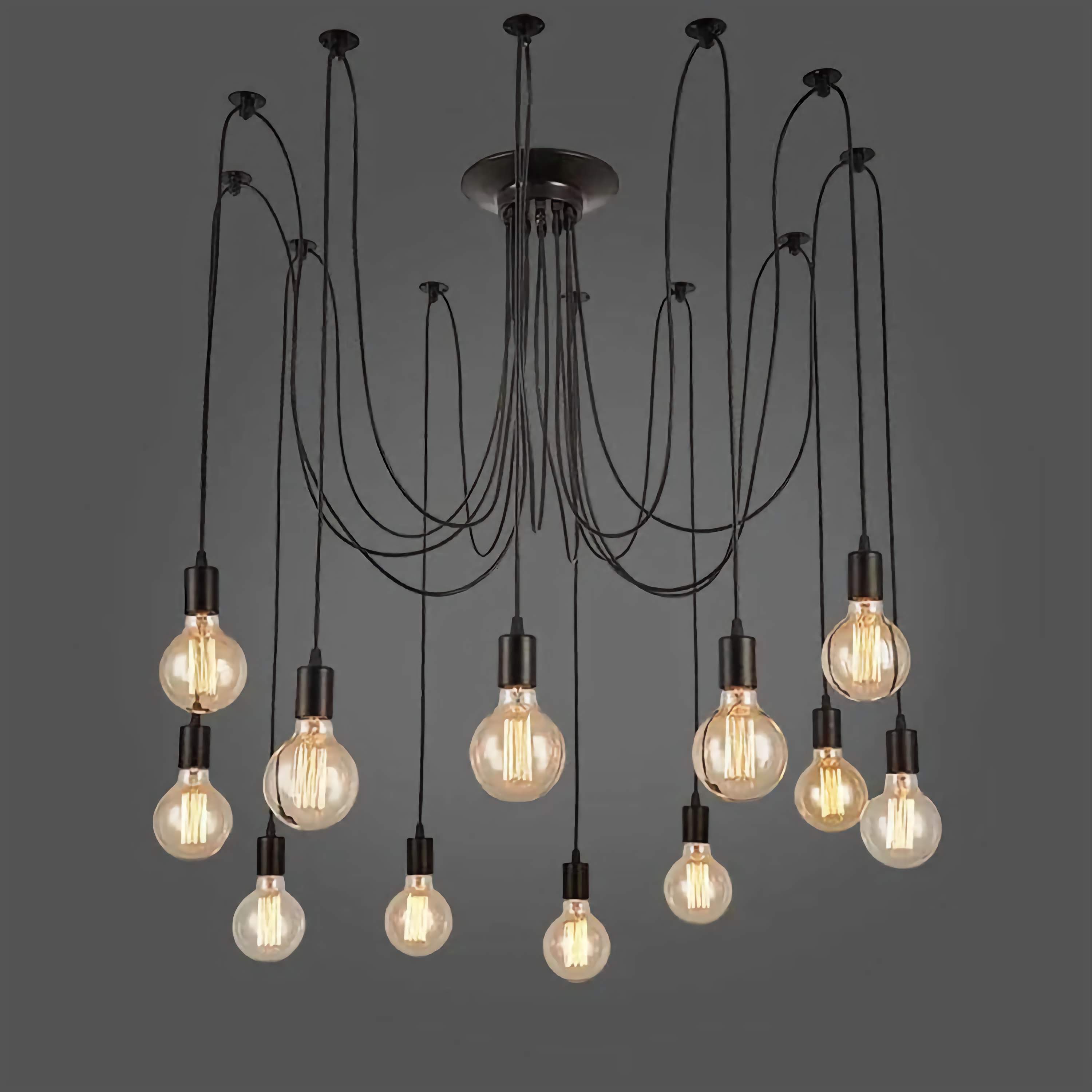 Industrial Black Multiple Pendant Lighting for Office Commercial Uses