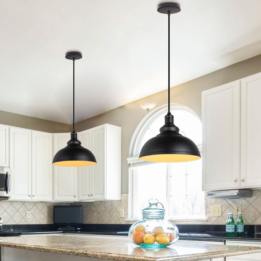 Industrial Pendant Lights Single Metal Lighting for Bar Kitchen Island Dining Room Restaurant - Lamps