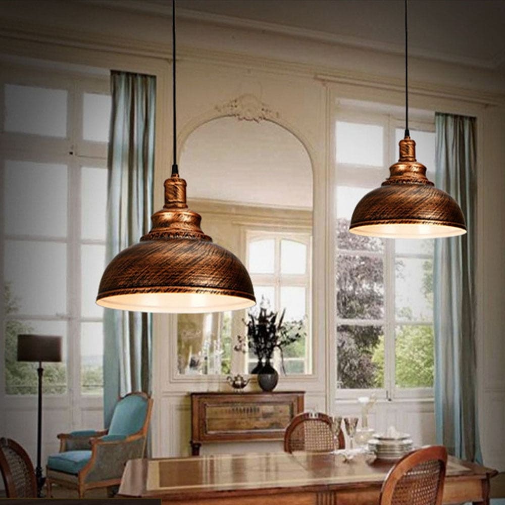 Industrial Pendant Lights Single Metal Lighting for Bar Kitchen Island Dining Room Restaurant - Lamps