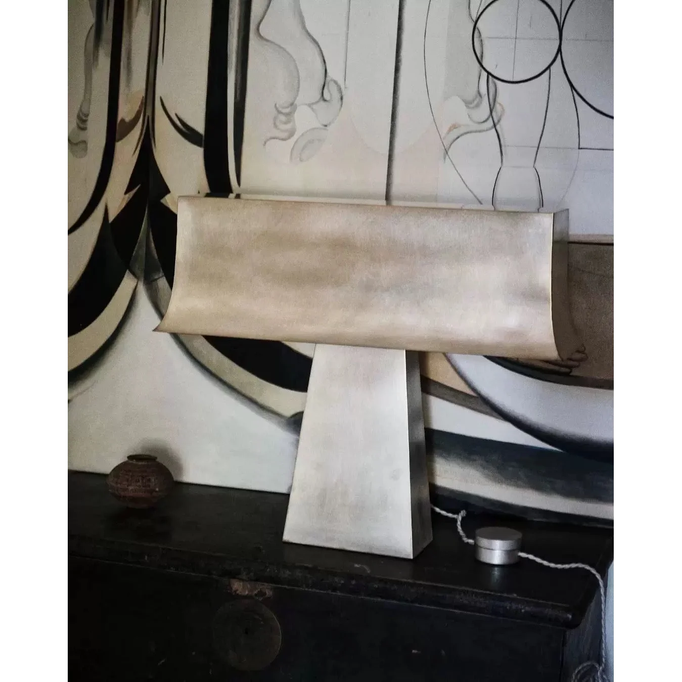 Industrial Stainless Steel Table Lamp – Modern Minimalist Lighting for Office or Living Room