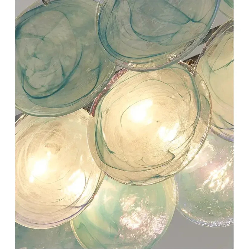 Glass Disc Chandelier – Linear Copper Hand-blown Pendant Light Casalolalights Luxury Lamps for Interior Designers