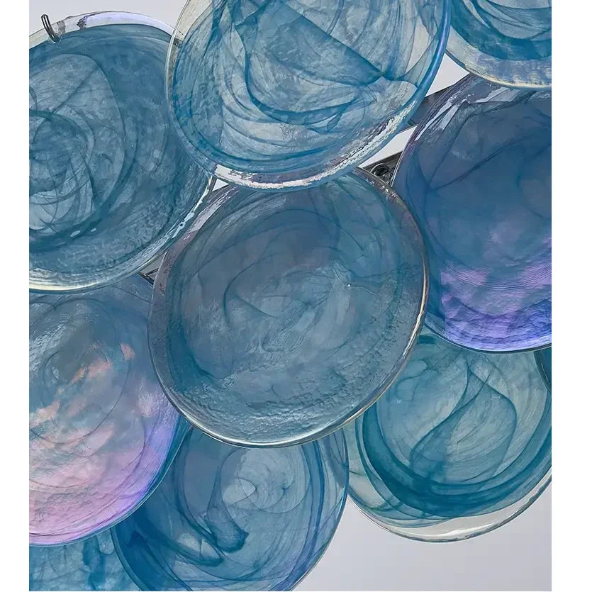 Glass Disc Chandelier – Linear Copper Hand-blown Pendant Light Casalolalights Luxury Lamps for Interior Designers