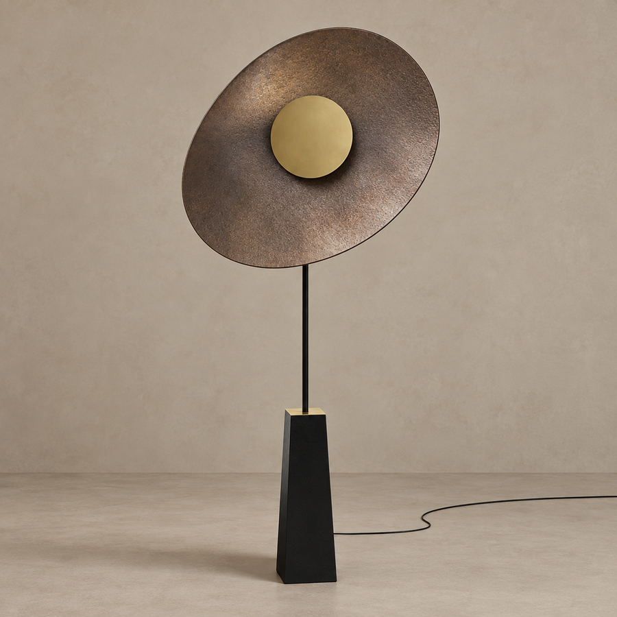 Island Bronze Disc Floor Lamp