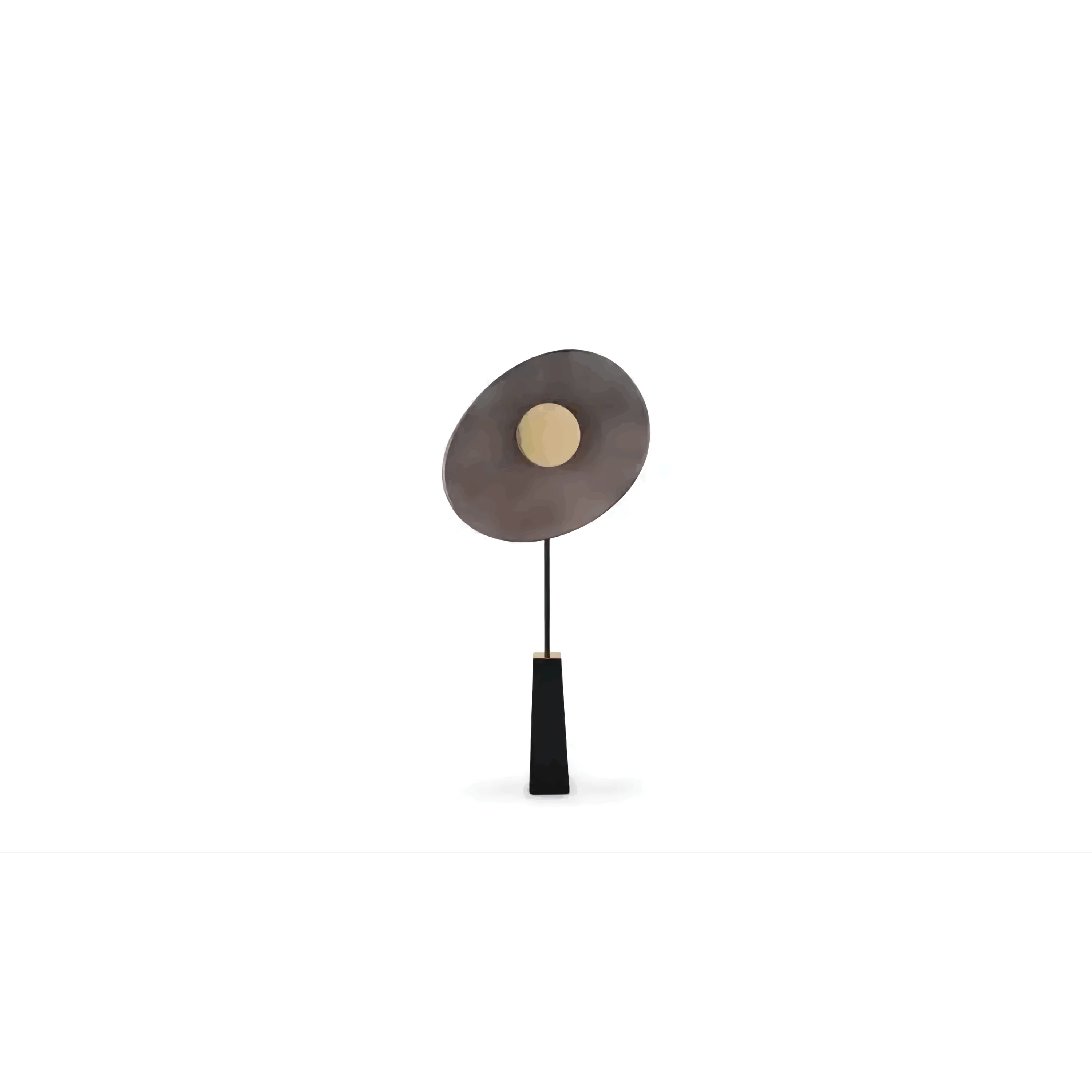 Bronze Disc Sculptural Floor Lamp | Designer Ul Listed Led Ready Modern