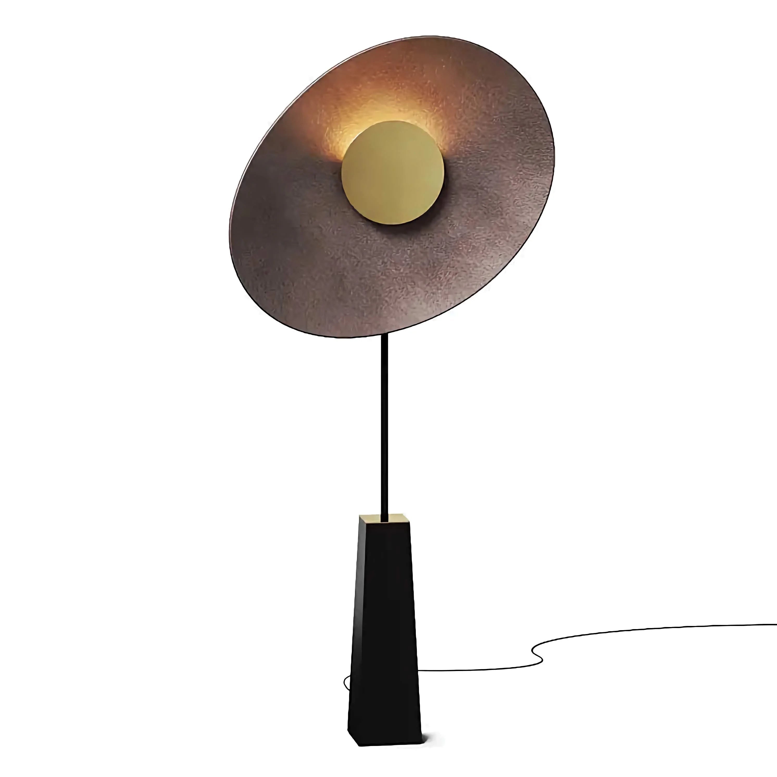 Bronze Disc Sculptural Floor Lamp | Designer Ul Listed Led Ready Modern
