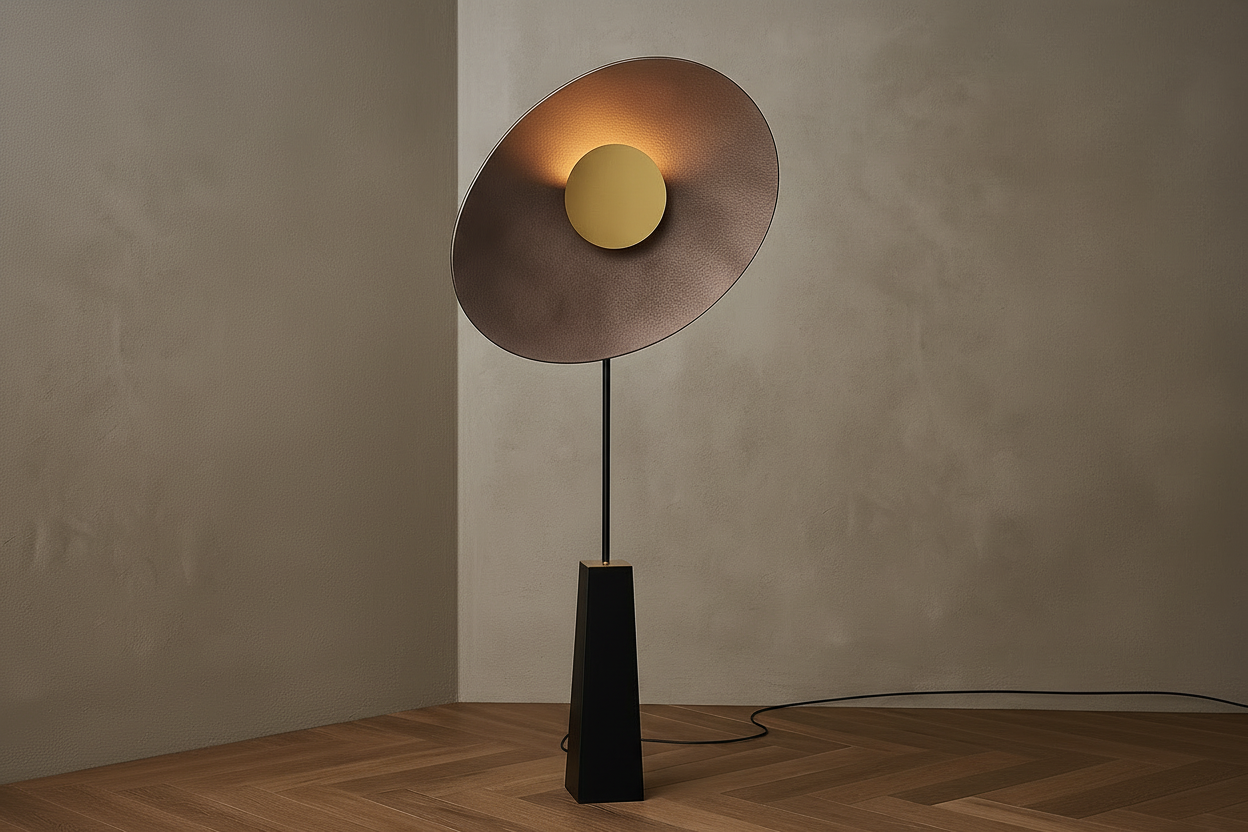 Island Modern Designer Floor Lamp – Asymmetrical Black & Brass Statement Light for Luxury Living Spaces Casalolalights