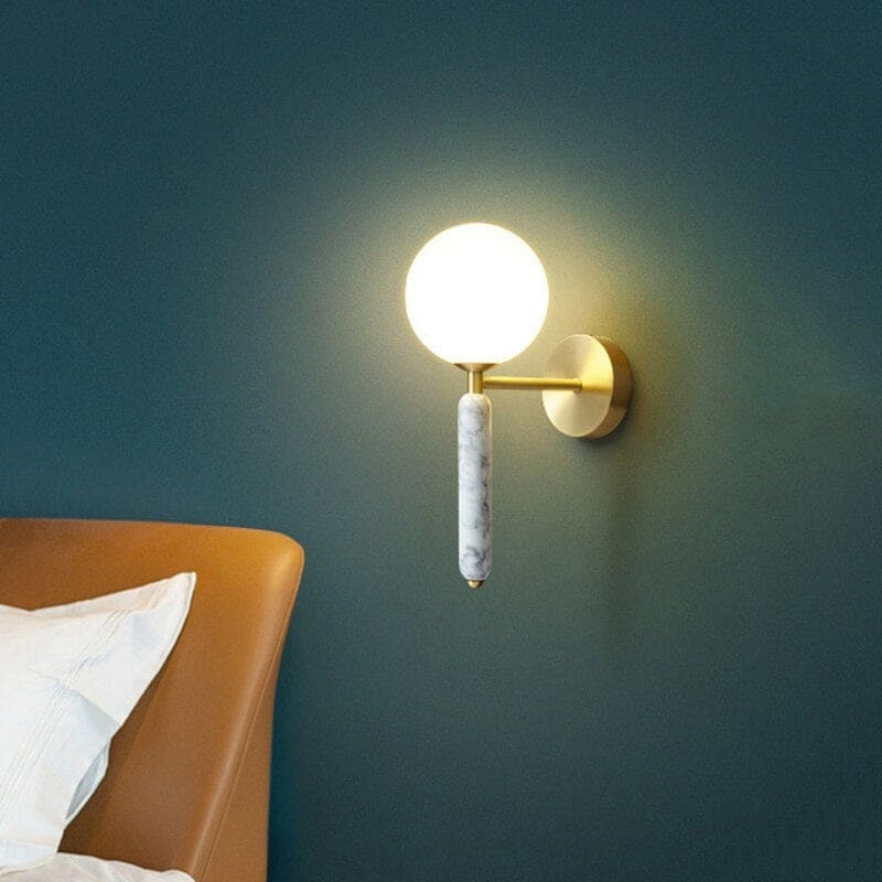 Green Italian Marble Bedside Sconce Light Living Room Corridor | Decorative Wall Sconces