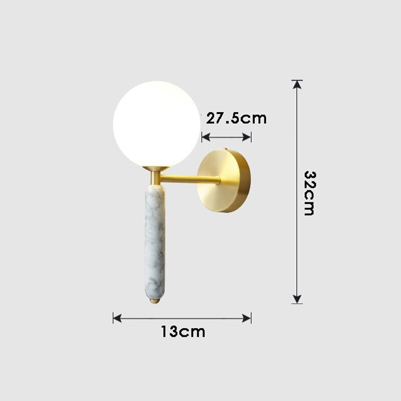 Green Italian Marble Bedside Sconce Light Living Room Corridor | Decorative Wall Sconces