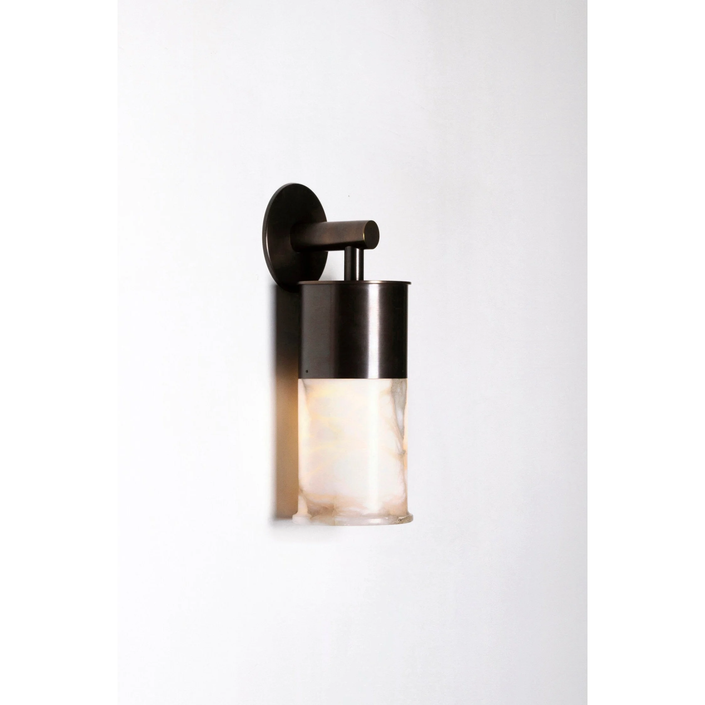 Alabaster Cylinder Wall Sconce Bronze – Modern Bathroom Hallway Light Casalolalights Luxury Lamps for Interior Designers