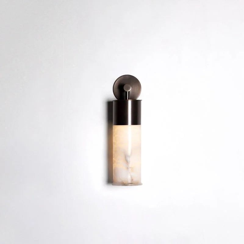 Alabaster Cylinder Wall Sconce Bronze – Modern Bathroom Hallway Light Casalolalights Luxury Lamps for Interior Designers