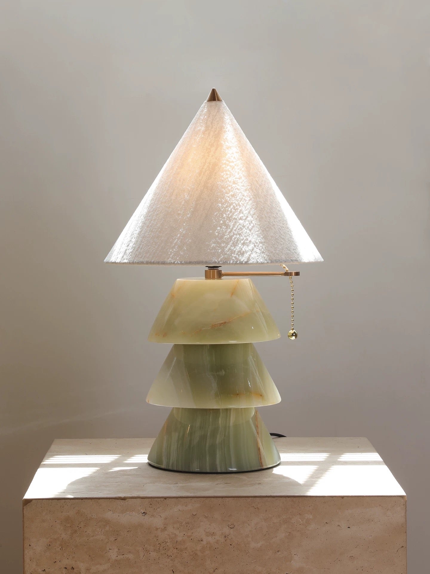 Jadeite Pagoda Table Lamp with Textured Shade Casalolalights Luxury Lamps for Interior Designers