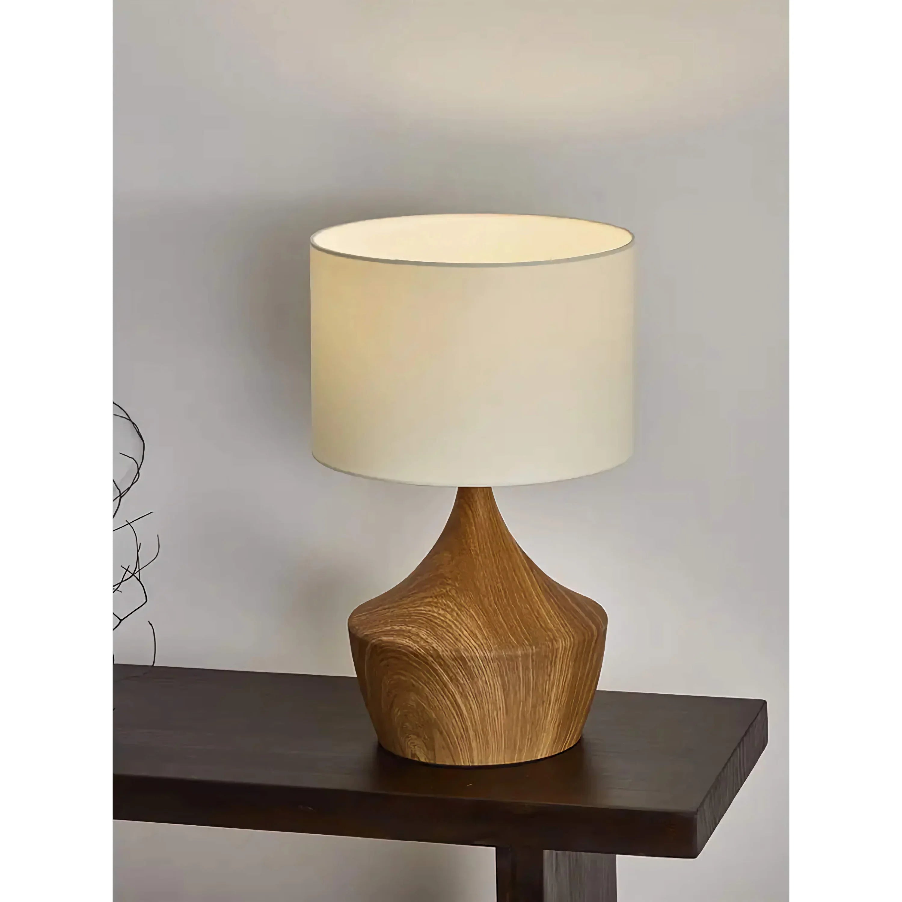 Japandi Wood Table Lamp | Sculptural Organic Designer Lighting