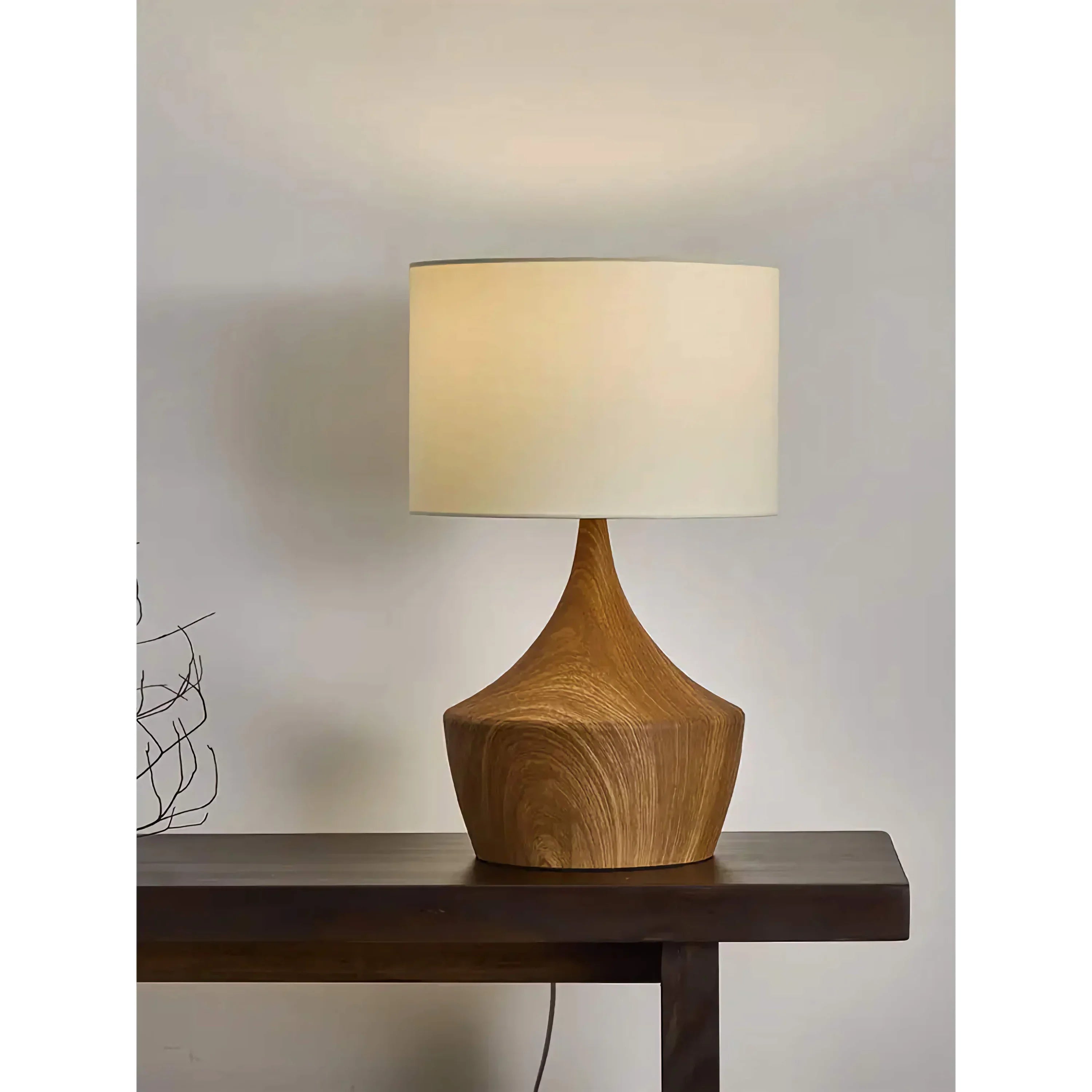 Japandi Wood Table Lamp | Sculptural Organic Designer Lighting