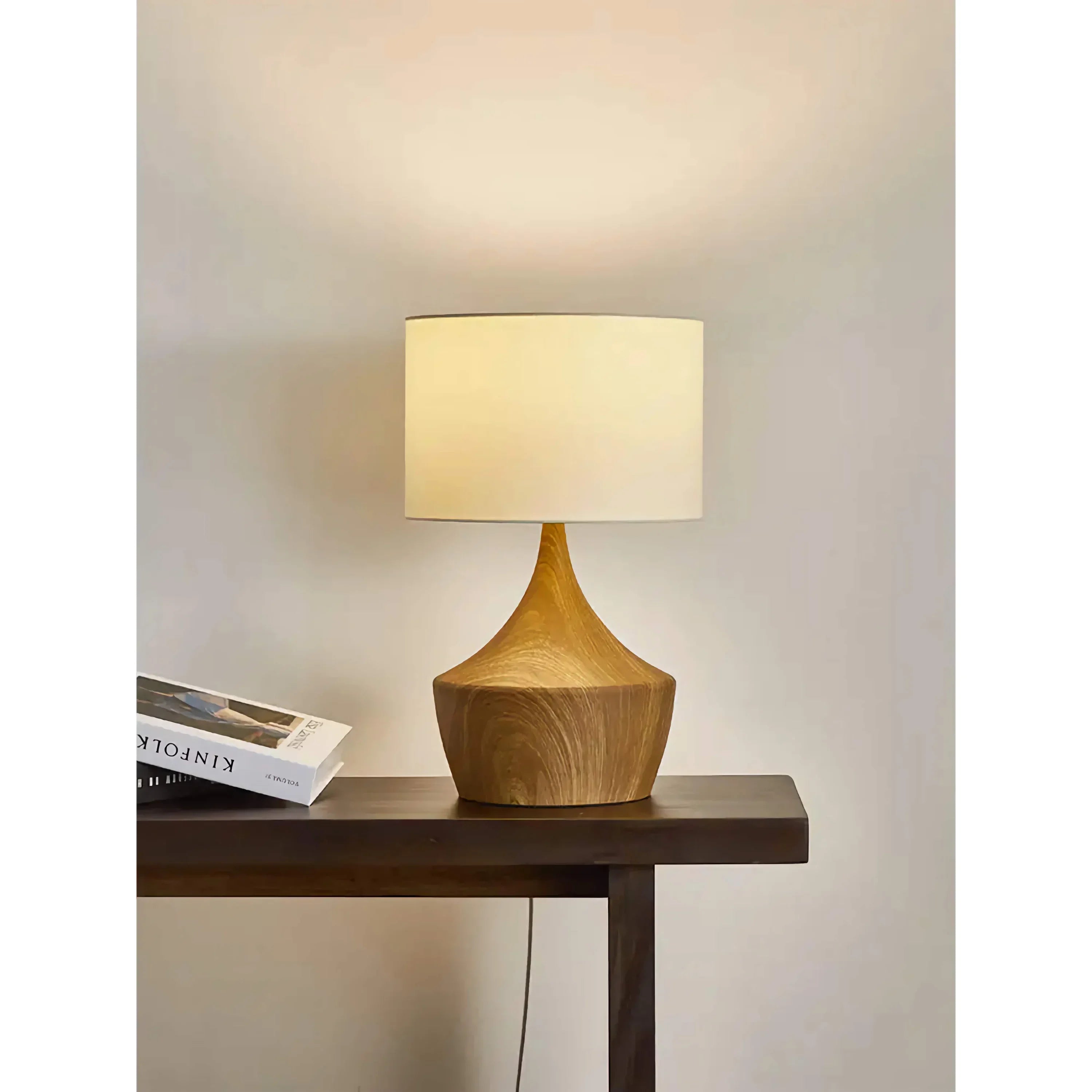 Japandi Wood Table Lamp | Sculptural Organic Designer Lighting